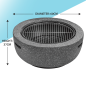 Dellonda Round MgO Fire Pit with BBQ Grill, Ø60cm, Safety Mesh Screen - Dark Grey