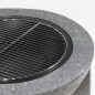 Dellonda Round MgO Fire Pit with BBQ Grill, Ø75cm, Safety Mesh Screen - Dark Grey