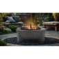 Dellonda Round MgO Fire Pit with BBQ Grill, Ø75cm, Safety Mesh Screen - Dark Grey