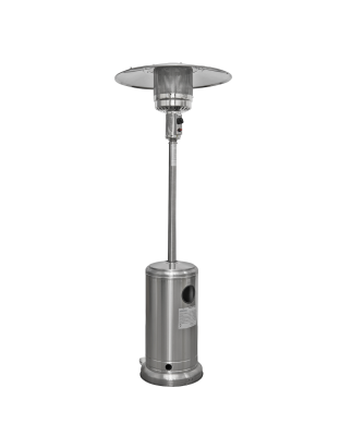 Dellonda 13kW Stainless Steel Commercial Gas Outdoor Garden Patio Heater, Wheels