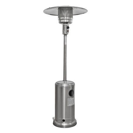 Dellonda 13kW Stainless Steel Commercial Gas Outdoor Garden Patio Heater, Wheels