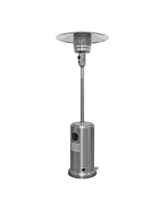 Dellonda 13kW Stainless Steel Commercial Gas Outdoor Garden Patio Heater, Wheels