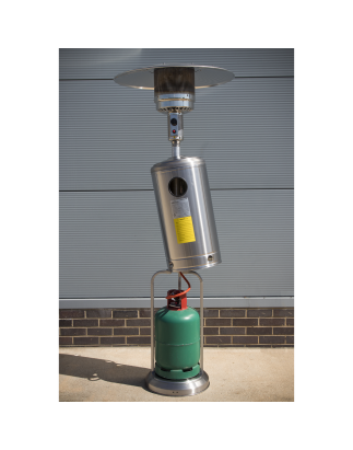 Dellonda 13kW Stainless Steel Commercial Gas Outdoor Garden Patio Heater, Wheels