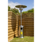 Dellonda 13kW Stainless Steel Commercial Gas Outdoor Garden Patio Heater, Wheels