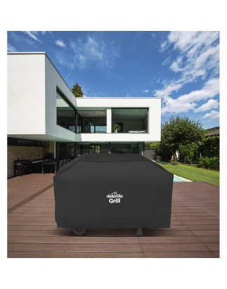 Dellonda Housse en PVC noir pour barbecue, résistante à l'eau 1370 x 920 mm