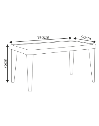 Dellonda Outdoor Dining Table Weather Resistant Glass Table 90x150cm