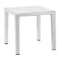 Dining Table Weather Resistant, Glass Top 80x80cm White