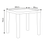 Dining Table Weather Resistant, Glass Top 80x80cm White