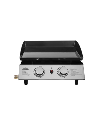 Dellonda 2 Burner Portable Gas Plancha 5kW BBQ Griddle, Stainless Steel