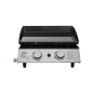 Dellonda 2 Burner Portable Gas Plancha 5kW BBQ Griddle, Stainless Steel