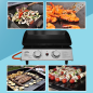 Dellonda 2 Burner Portable Gas Plancha 5kW BBQ Griddle, Stainless Steel