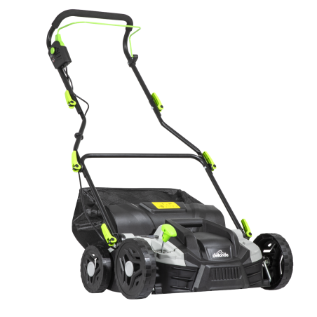 Dellonda 1500W Electric 2-in-1 Scarifier with 5-Heights, 36cm Cutting Diameter, 45L Grass Collection Bag, 10m Mains Cable, Hand 