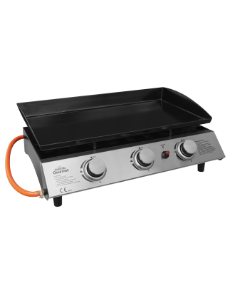 Dellonda 3 Burner Portable Gas Plancha 7.5kW BBQ Griddle, Stainless Steel