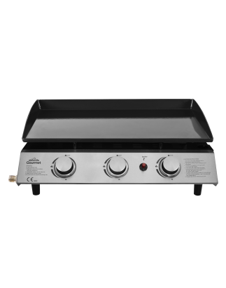 Dellonda 3 Burner Portable Gas Plancha 7.5kW BBQ Griddle, Stainless Steel