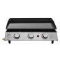 Dellonda 3 Burner Portable Gas Plancha 7.5kW BBQ Griddle, Stainless Steel