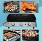 Dellonda 3 Burner Portable Gas Plancha 7.5kW BBQ Griddle, Stainless Steel