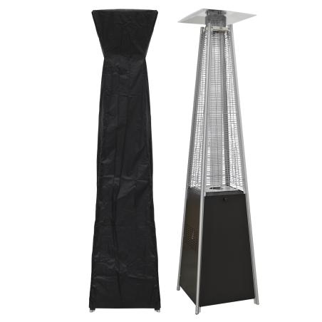 Dellonda Pyramid Gas Patio Heater 13kW for Commercial & Domestic Use, Supplied with Cover, Black