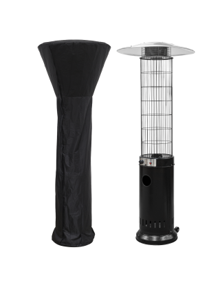 Dellonda Gas Patio Heater 13kW for Commercial & Domestic Use, Black, Supplied with Water Resistant Cover