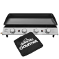 Dellonda 4 Burner Portable Gas Plancha 10kW BBQ Griddle, Supplied with Water Resistant PVC Cover, Stainless Steel