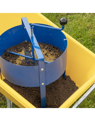 Grand tamis de jardin rotatif Dellonda pour terre et pierres. Convient également au compost, à la terre et aux roches. Énigme de