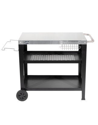 Dellonda Chariot pour barbecue/plancha pour griller/cuisiner en plein air avec porte-ustensiles, acier inoxydable