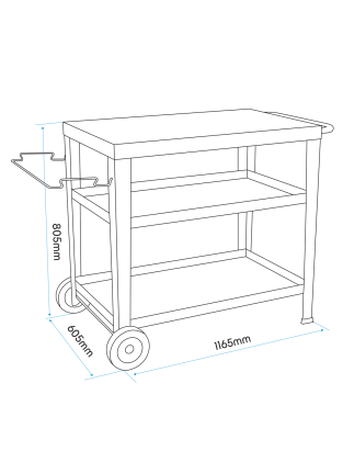 Dellonda Barbecue/Plancha Trolley for Outdoor Grilling/Cooking with Utensil Holder, Stainless Steel