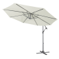 Dellonda Ø3m Banana Parasol/Umbrella for Garden, Patio with Crank Handle, 8 Ribs and Cover, Cream Canopy