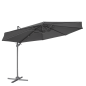 Dellonda Parasol/Parapluie Cantilever de Jardin/Patio Ø3m avec Manivelle, Inclinable, Rotation 360° et Couvercle, Gris