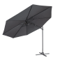 Dellonda Parasol/Parapluie Cantilever de Jardin/Patio Ø3m avec Manivelle, Inclinable, Rotation 360° et Couvercle, Gris