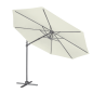 Dellonda Parasol/Parapluie Cantilever de Jardin/Patio Ø3m avec Manivelle, Rotation 360°, Inclinaison et Couvercle, Crème