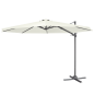 Dellonda Parasol/Parapluie Cantilever de Jardin/Patio Ø3m avec Manivelle, Rotation 360°, Inclinaison et Couvercle, Crème