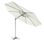 Dellonda Ø3m Garden/Patio Cantilever Parasol/Umbrella with Crank Handle, 360° Rotation, Tilt and Cover, Cream