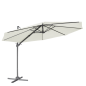 Dellonda Ø3m Garden/Patio Cantilever Parasol/Umbrella with Crank Handle, 360° Rotation, Tilt and Cover, Cream