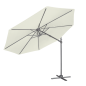 Dellonda Parasol/Parapluie Cantilever de Jardin/Patio Ø3m avec Manivelle, Rotation 360°, Inclinaison et Couvercle, Crème