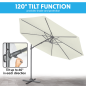 Dellonda Ø3m Garden/Patio Cantilever Parasol/Umbrella with Crank Handle, 360° Rotation, Tilt and Cover, Cream