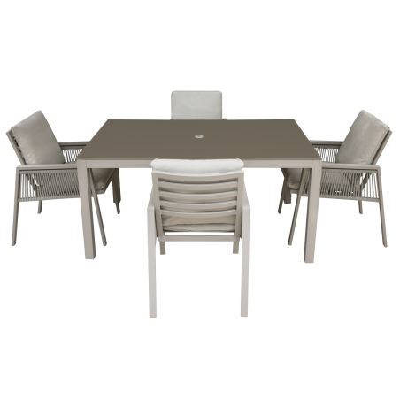 Dellonda Fusion 5 Piece Outdoor Dining Set with Weatherproof Aluminium Frame