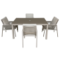 Ensemble de salle à manger d'extérieur 5 pièces Dellonda Fusion avec cadre en aluminium résistant aux intempéries