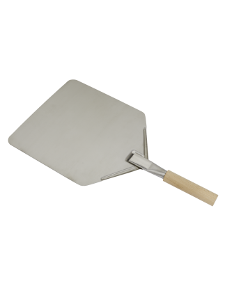 Dellonda Stainless Steel Pizza Peel, 11 x 15" with 5" Wooden Handle