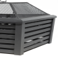 Dellonda 35" Square Outdoor Fire Pit, Black