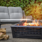 Dellonda 35" Square Outdoor Fire Pit, Black