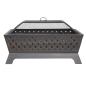 Dellonda 35" Rectangular Outdoor Fire Pit, Antique Bronze Effect