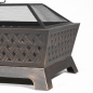 Dellonda 35" Rectangular Outdoor Fire Pit, Antique Bronze Effect