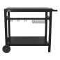 Dellonda Chariot pour barbecue et plancha pour cuisine en plein air avec porte-ustensiles, noir