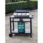 Dellonda Chariot pour barbecue et plancha pour cuisine en plein air avec porte-ustensiles, noir