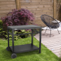 Dellonda Chariot pour barbecue et plancha pour cuisine en plein air avec porte-ustensiles, noir