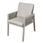 Dellonda Fusion Garden/Patio Dining Chair with Armrests, Set of 6, Light Grey - DG49