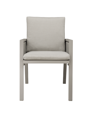 Dellonda Fusion Garden/Patio Dining Chair with Armrests, Set of 6, Light Grey - DG49