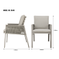 Dellonda Fusion Garden/Patio Dining Chair with Armrests, Set of 6, Light Grey - DG49