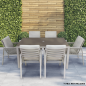 Dellonda Fusion Garden/Patio Dining Chair with Armrests, Set of 6, Light Grey - DG49