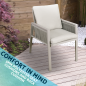 Dellonda Fusion Garden/Patio Dining Chair with Armrests, Set of 6, Light Grey - DG49